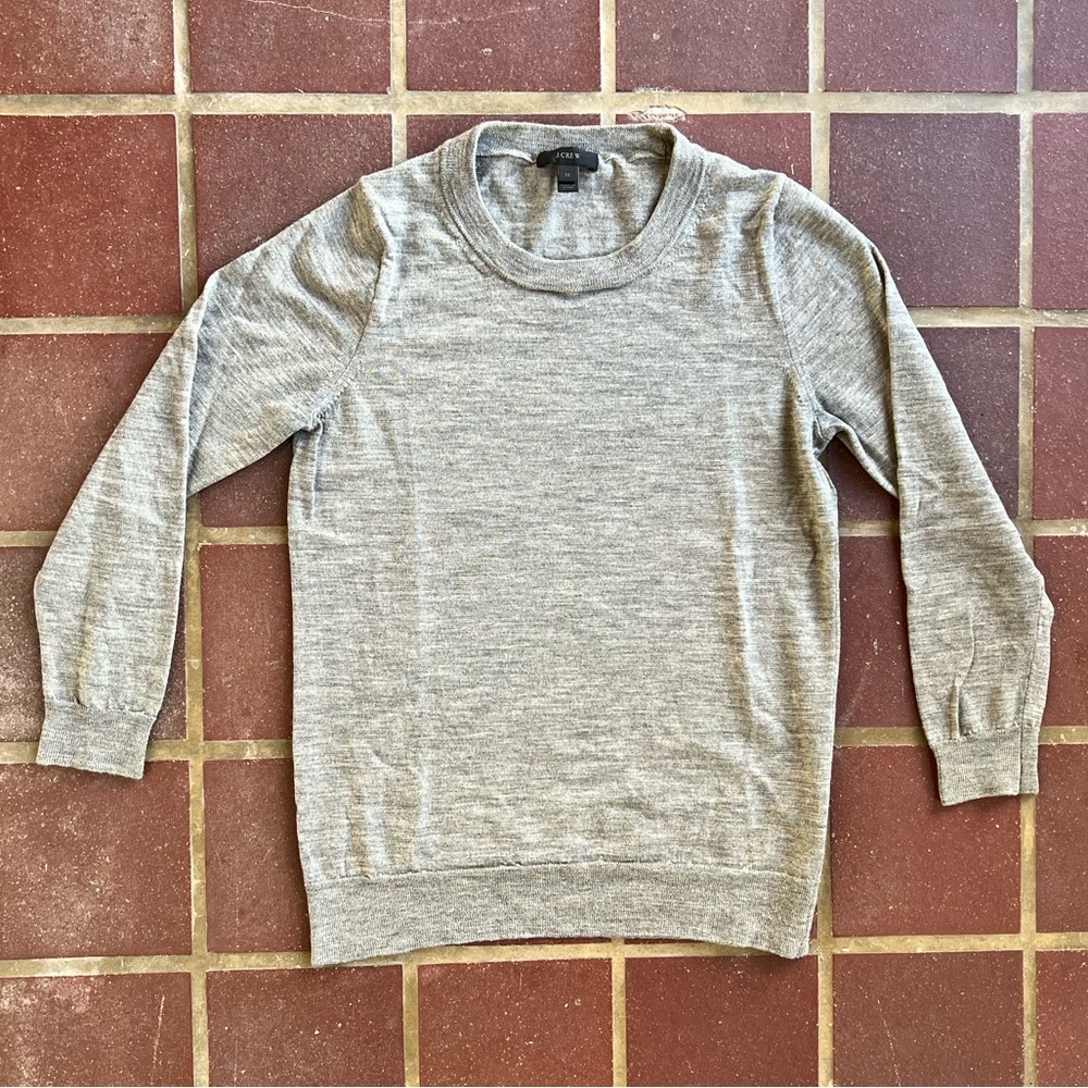 J. Crew Tippi Sweater 100% MERINO WOOL Heather Gray Size Medium